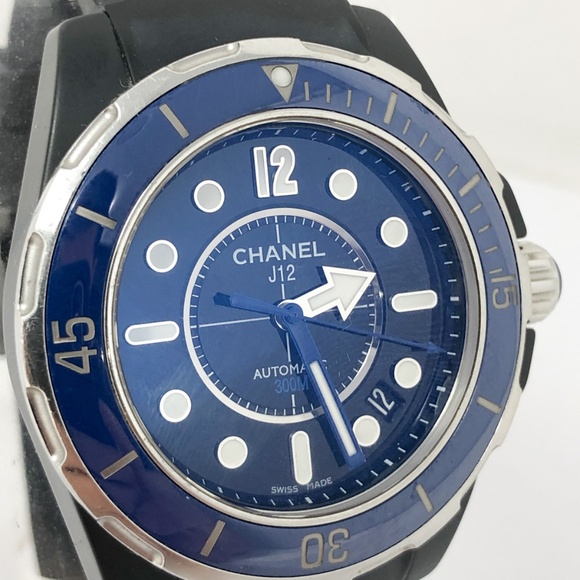 CHANEL BLACK/MARINE J12 WATCH 42MM AUTOMATIC - Picture 5 of 9